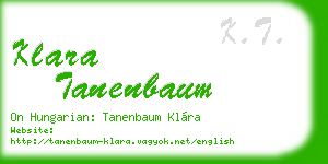 klara tanenbaum business card
